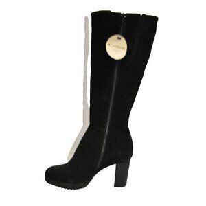 New! La Canadienne Size 9.5 M Beverly Waterproof Suede Boot Black DD456A